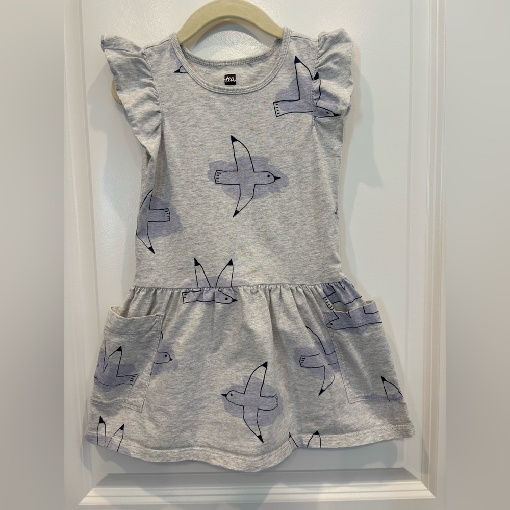 Tea Collection Flutter Sleeve Dress with Pockets.